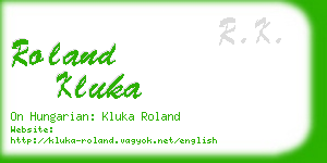 roland kluka business card